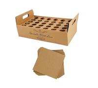 AMSLSIU Versatile scatola portaconi per coriandoli per feste, matrimoni, anniversari, celebrazioni ed eventi, decorazioni per la tavola, mele per le vacanze, scatola per coni di, Marrone, 30 buche