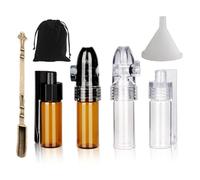 AMSNINK Confezione da 6 dosatori, dosatori per tabacco da fiuto, dosatore per naso che cola, set da sniff, piccolo con mini imbuto, bottiglia portatile integrata per viaggi all'aperto