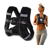 AmStaff Fitness Gilet ponderato per corsa, allenamento della forza e costruzione muscolare, con striscia riflettente per allenamenti all'aperto sicuri (2,7 kg, nero)