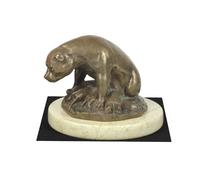 Amstaff Tipo 2 - Figura Con Cane Su Marmo Sabbioso Art Dog DE