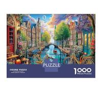 Amsterdam 1000 Pezzi Puzzle Per Adulti E Bambini, Canals Sence Giocattolo Di Sfida Con Grandi Regali Gioco Educativo Regali 70x50cm/1000pcs