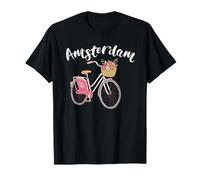 Amsterdam Bicicletta Città Retro Ciclismo Maglietta