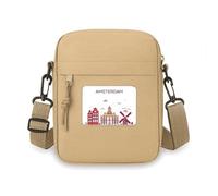 Amsterdam - Borsa a tracolla piatta, stile Art Deco, per cellulare, borsa a tracolla, mini borsa a tracolla
