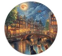 Amsterdam Canal 1000 Piece Jigsaw Puzzle For Adults Educational Games Stress Relief Puzzle Cultivate The Spirit of Teamwork for Adults And Kids, Age 12 Years Up 1000pcs (67.5x67.5cm)