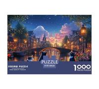 Amsterdam Canal 1000 Piece Jigsaw Puzzle For Adults Family Challenge Toys Stress Relief Puzzle Cultivate The Spirit of Teamwork For Adults Gifts 38x26cm/1000pcs