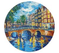 Amsterdam Canal 1000 Tessere Animation Puzzle Circolare Multicolore Esclusiva Amazon Regalo Per Adulti E Bambini Da 14 Anni E Più 1000pcs (67.5x67.5cm)