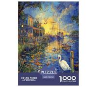 Amsterdam Canal Jigsaw Puzzle Impossibili 1000Pcs Decorazione Per La Casa. Rilassamento E Intelligence Per Adulti E Ragazzi Da 14 Anni 70x50cm/1000pcs