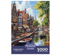 Amsterdam Canal Jigsaw Puzzle Impossible 1000 Pezzi Decorazione Per La Casa. Giochi Rilassamento E Intelligence Per Adulti E Ragazzi Da 14 Anni 38x26cm/1000pcs