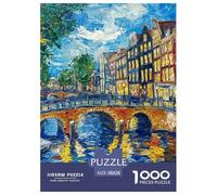Amsterdam Canal Puzzle 1000 Pezzi Classico Per Adulti E Bambini Dai 12 Anni, Game Di Famiglia, Idea Regalo Per Lei O Lui Per Uomini E Donne 38x26cm/1000pcs