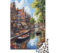 Amsterdam Canal Puzzle 1000 Pezzi, Geografia Mentale, Esperienza Tattile, Opera Conversazionale 1000pcs (75x50cm)