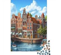 Amsterdam Canal Puzzle Impossibili 1000Pcs Decorazione Per La Casa. Giochi Rilassamento E Intelligence Per Adulti E Ragazzi Da 14 Anni 1000pcs (75x50cm)