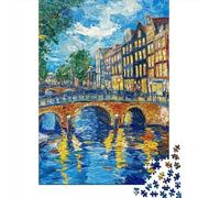 Amsterdam Canal Puzzle Impossibili 1000Pcs Decorazione Per La Casa. Rilassamento E Intelligence Per Adulti E Ragazzi Da 14 Anni 1000pcs (75x50cm)