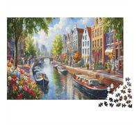 Amsterdam Canal Puzzle Impossible 500Pcs Decorazione Per La Casa. Rilassamento E Intelligence Per Adulti E Ragazzi Da 14 Anni 500pcs (52x38cm)