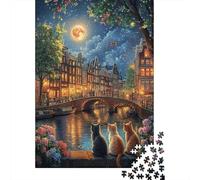 Amsterdam Canal Puzzle Sfidare 1000 Pezzi Teenagers Puzzle Creativo Decorazione Della Casa Idea Regalo Uomo E Donna 1000pcs (75x50cm)