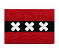 Amsterdam Flag Embroidered Patch Iron-On Netherlands Holland City Emblem
