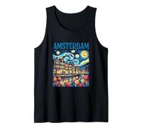 Amsterdam in Notte Stellata Van Gogh Style Graphic Canotta