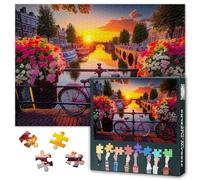 Amsterdam Jigsaw Puzzle 1000 pezzi per adulti estivi alba 1000 pezzi puzzle adatto per notti di gioco casa decorazione da parete per adulti e ragazzi famiglia giocattolo dimensioni: 50 x 70 cm