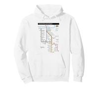 Amsterdam Netherlands Metro Suburban Railway - Mappa del Percorso Felpa con Cappuccio