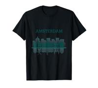Amsterdam Paesi Bassi Mulino a Vento Olandese Tulipani Case Souvenir Maglietta