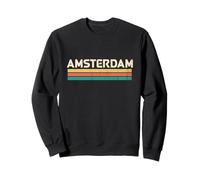 Amsterdam Paesi Bassi Nome Città Classico Vintage Colori Felpa