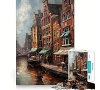 Amsterdam Paesi Bassi Puzzle da 1000 pezzi per ragazzi Gioco cognitivo a trenino Zero Gap Perfetto incastro Compatto Divertimento per il tempo di gioco in famiglia (38x52cm)