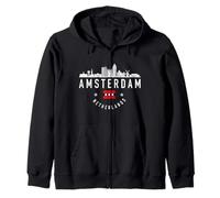 Amsterdam Paesi Bassi Skyline Bandiera olandese Pride Souvenir Felpa con Cappuccio