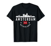 Amsterdam Paesi Bassi Skyline Bandiera olandese Pride Souvenir Maglietta