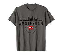 Amsterdam Paesi Bassi Skyline Vintage Pride Souvenir Maglietta