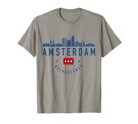 Amsterdam Paesi Bassi Skyline Vintage Pride Souvenir Maglietta