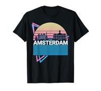 Amsterdam, Skyline Città, Paesaggio Urbano, Retro Maglietta