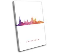 Amsterdam Skyline Geometric City SINGLE TELA parete arte foto stampa