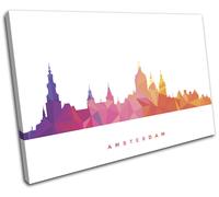 Amsterdam Skyline Geometric City SINGLE TELA parete arte foto stampa