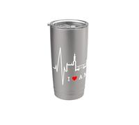 Amsterdam Skyline Paesi Bassi Battito del Cuore Amo Olanda Bicchiere termico in acciaio inox doppia parete