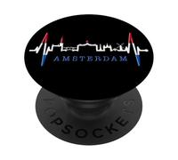 Amsterdam Skyline Paesi Bassi Battito del Cuore Amo Olanda PopSockets PopGrip Adesivo