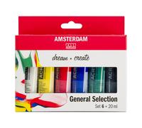 Royal Talens Amsterdam - Set pittura acrilica Amsterdam Standard Series per principianti 6 x 20 ml