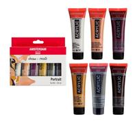 Royal Talens Amsterdam – Pittura acrilica Standard Series Set Ritratto Colori miscelabili 6 x 20 ml