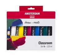 Amsterdam Standard Series Pittura Acrilica | Set Teoria del Colore (6 x 120 ml) | Colori primari + Verde, Nero e Bianco