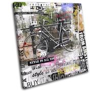 Amsterdam Urban Graffiti Grunge City SINGLE TELA parete arte foto stampa