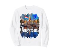 Amsterdam, Vendemmia, acquarello, Souvenir, Skyline Città Felpa