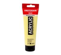 Amsterdam Vernice acrilica permanente, serie standard, giallo limone chiaro 217, 120 ml, opaca, alta resistenza alla luce, media viscosità, finitura satinata liscia, 100% resina acrilica, durevole, a