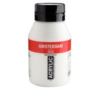 Amsterdam Vernice acrilica Serie Standard Bianco titanio 105, 1000 ml, semi-trasparente, elevata resistenza alla luce, media viscosità, finitura satinata, durevole, versatile per varie superfici