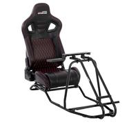 Amstrad AMS-Racing-Pro - Sedile per simulatore da corsa con supporto per volante e leva del cambio, comfort e telaio in acciaio