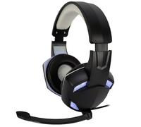 Amstrad Cuffie Pro Gamer Basic AMS H555 Bianco con Retroilluminazione LED - 40mm Power Bass con microfono integrato, regolazione Volume
