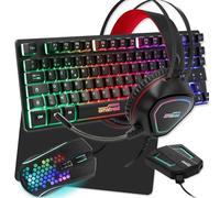 Amstrad Pack Pro Gamer Legends 6 pezzi: tastiera, mouse, tappetino, cuffie, convertitore compatibile con PC/PS4/Xbox One/Switch/PC - Nouvo