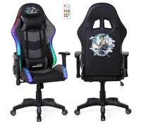 Amstrad Poltrona Gaming Elite-LED-Samurai - Nero e Grigio - Illuminazione LED 576 Effetti - Telecomando - Bracciolo 2D