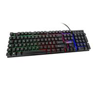 Amstrad, Tastiera Pro Gamer cablata con retrolluminazione RVB 1,3m, Nero
