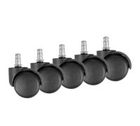 AMSTYLE Ruote per Sedia da Ufficio Nero Ø 50 mm Perno in Metallo 11 mm | Gaming Ruote con Freno Tappeto Girevole