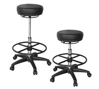 AMSTYLE Sgabello rulli Roland Rotonda Nera feci frenato Il Lavoro della presidenza Sgabello 120KG Regolabile