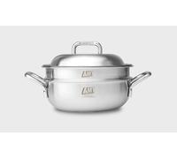 AMT Sharp 316Ti Titanio Acciaio Inox Vaporiera Set 22 cm Multi Cooker IH