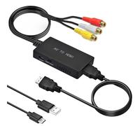 Amtake Adattatore AV a HDMI, 1080P AV a HDMI, adattatore da PS2 a HDMI con cavo HDMI per PS2/PS3/Xbox/SNES/N64/STB/VHS/VCR Videoregistratore DVD, supporta PAL/NTSC